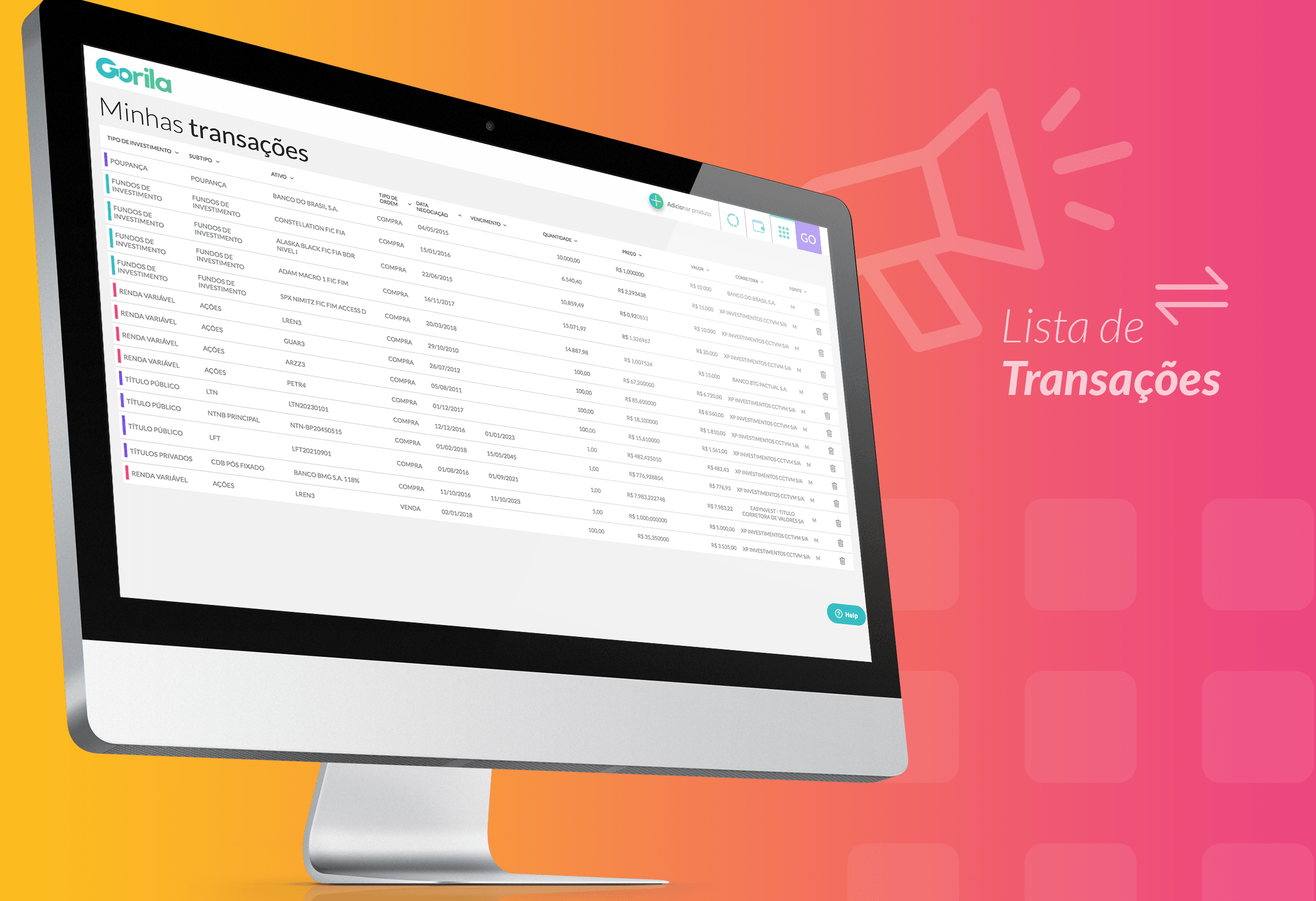 Lista de transações