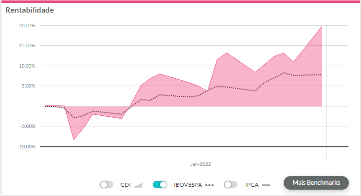Melhores ações janeiro 2022: gráfico de desempenho da Azul.