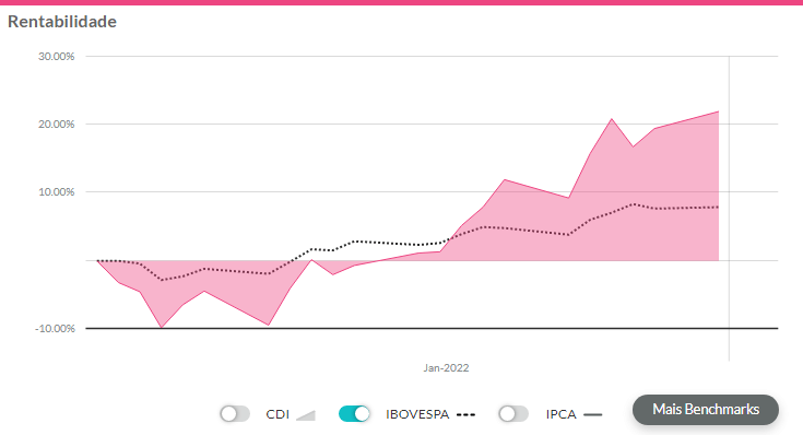 Melhores ações janeiro 2022: gráfico de desempenho da Hapvida.