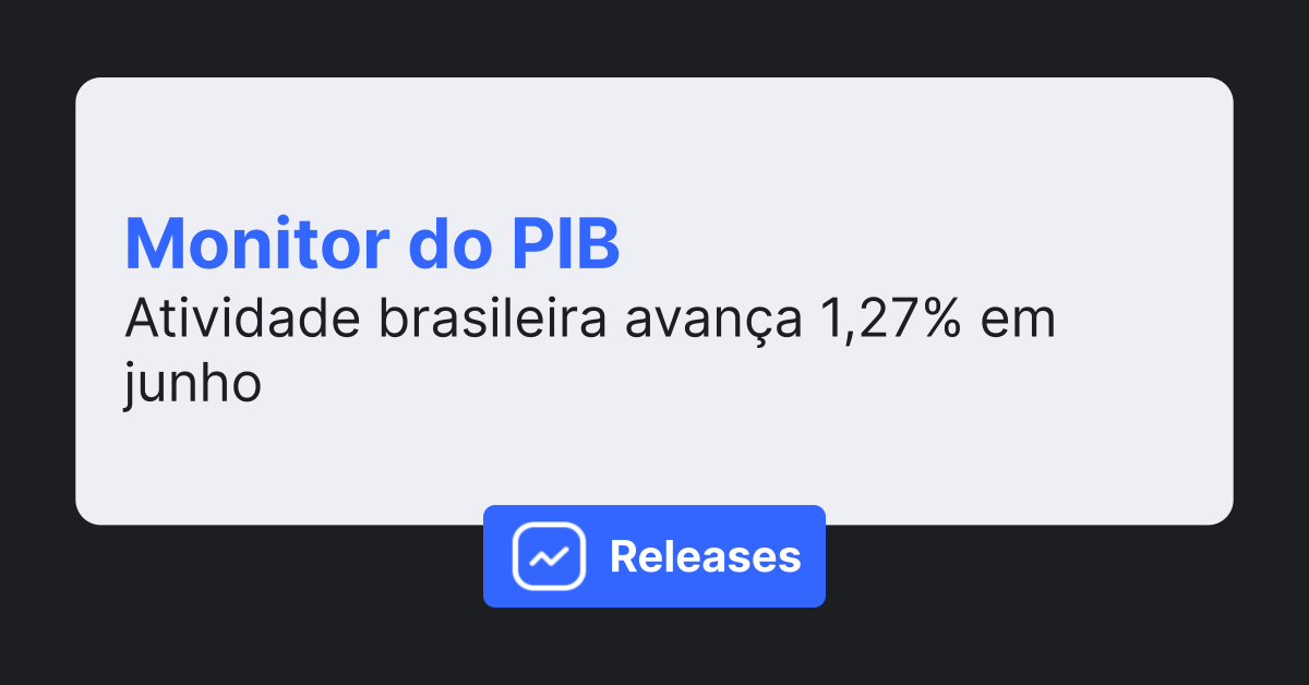 Monitor do PIB: Atividade avança 1,3% em junho - Gorila